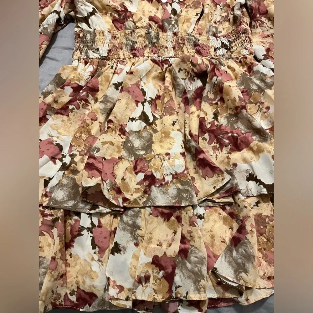 NWT Petal & Pup Long Sleeve Floral Ruffle Feminine Mini Dress: Size 10 - Picture 5 of 13